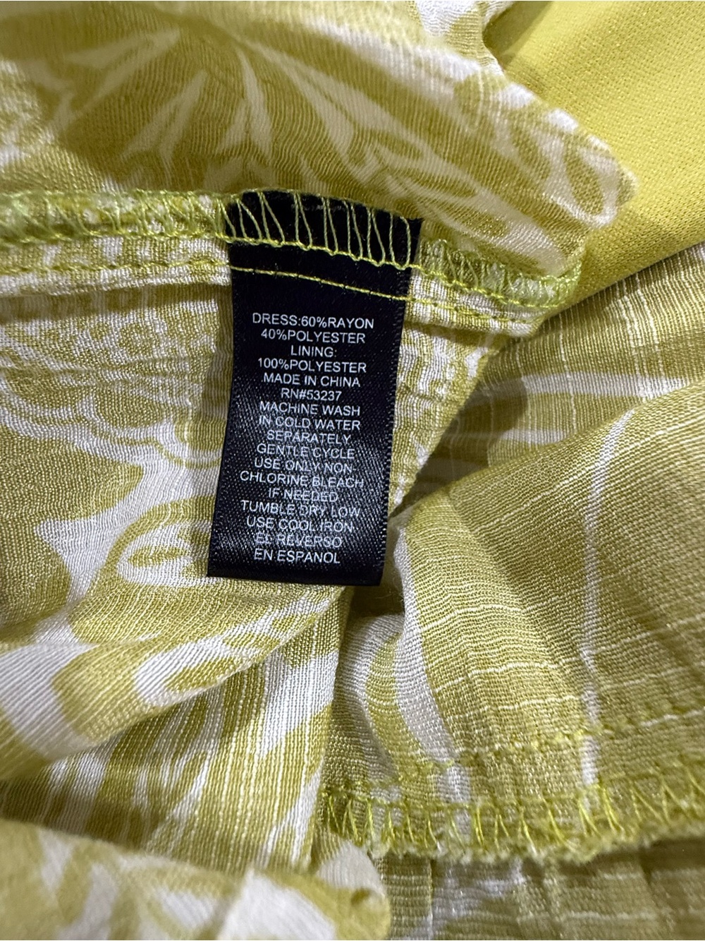 Mlle Gabrielle Floral V-Neck Mini Dress in Lime - Picture 6 of 6